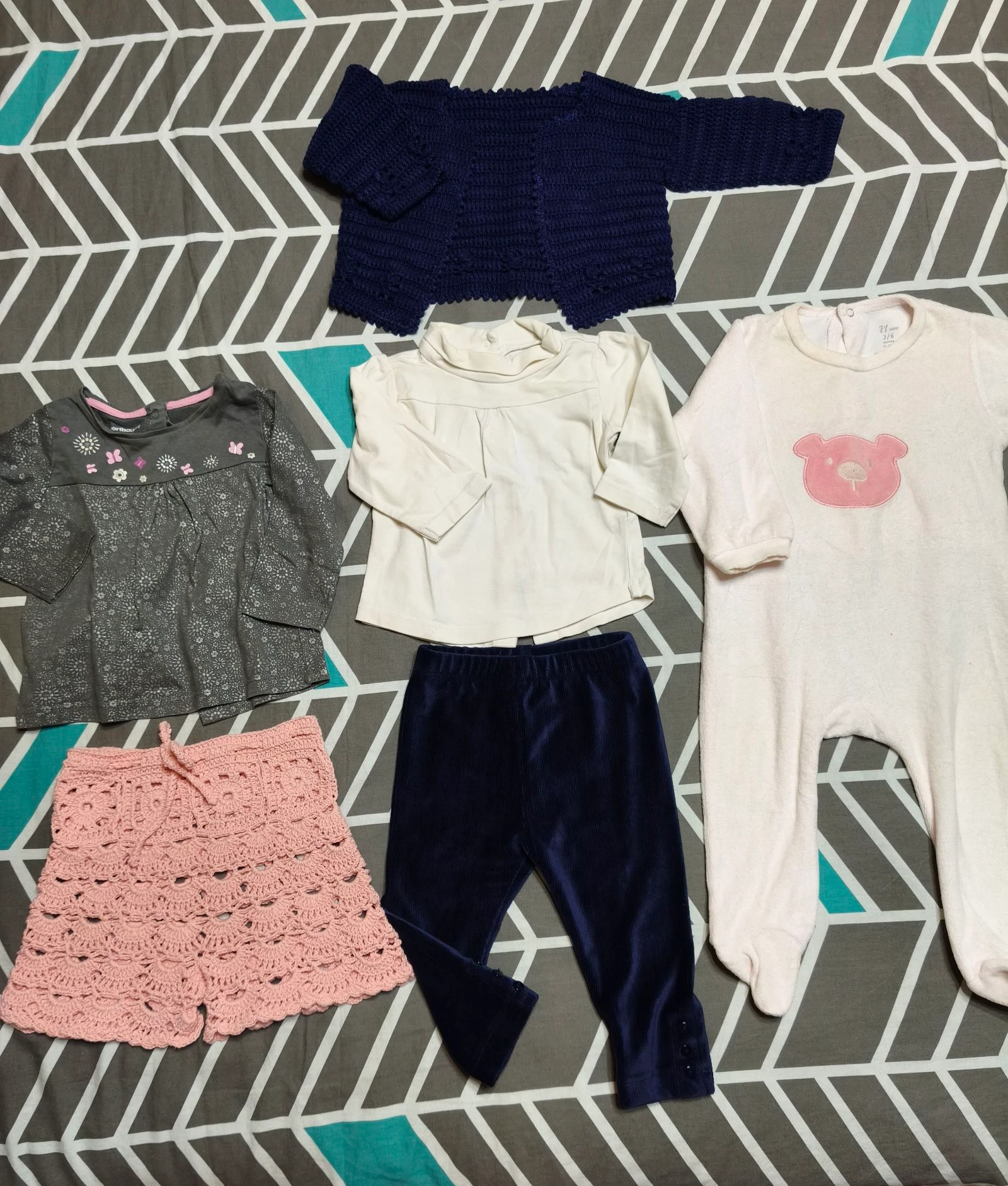 Lote 6 peças de bebe menina 3-6m | Lot bébé fille